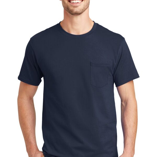 Authentic 100% Cotton T Shirt with Pocket Thumbnail