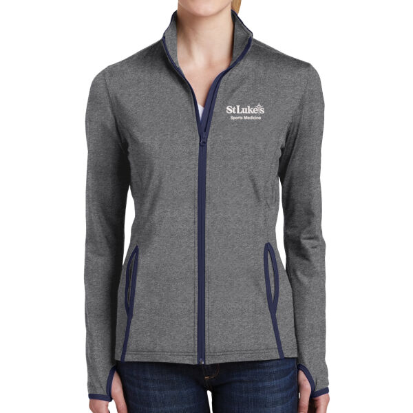 Ladies Sport Wick ® Stretch Contrast Full Zip Jacket Thumbnail